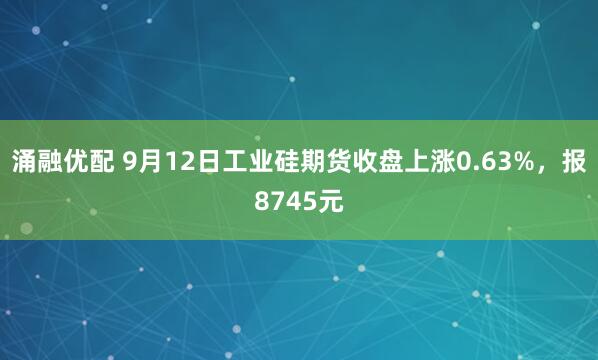 涌融优配 9月12日工业硅期货收盘上涨0.63%，报8745元